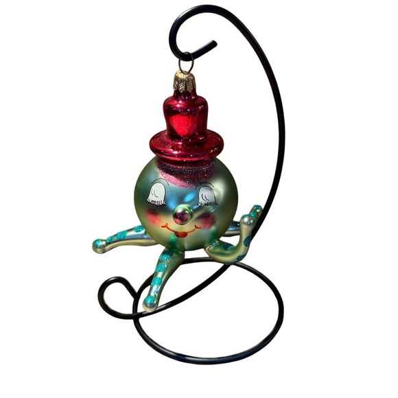 Christopher Radko Wally Squid Octopus Glass Christmas Ornament 5" Green - Picture 2 of 7